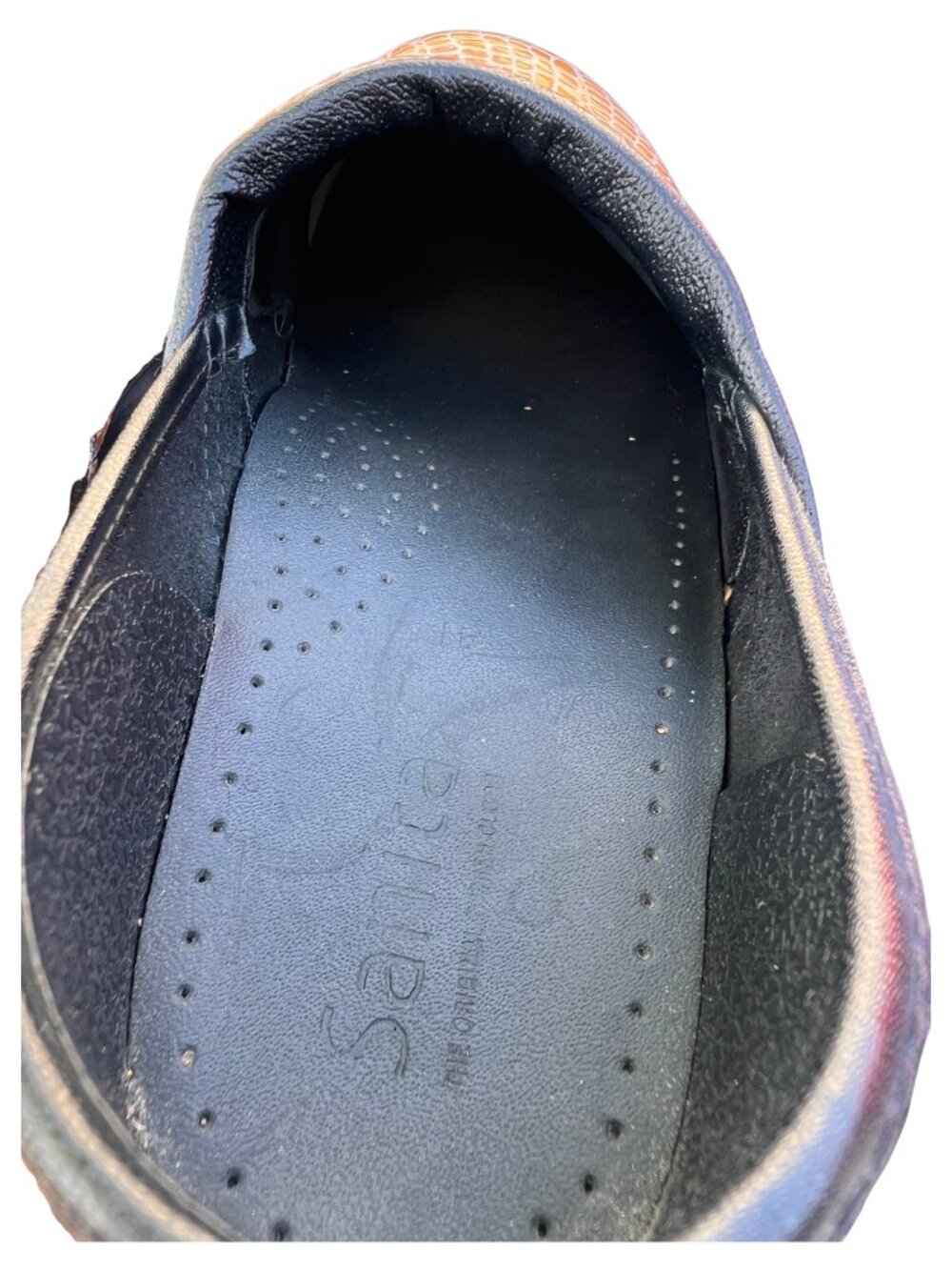 Sanita Professional Clogs Tan Croc Patent Leather Nursing EU41 US10 - Picture 5 of 12